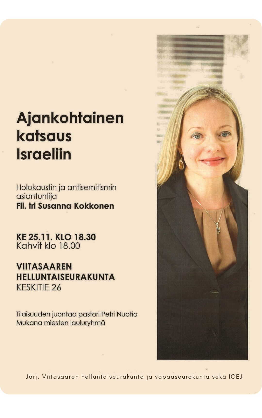 Ajankohtaista Israelista: Tri Kokkonen
